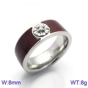 Stainless Steel Stone&Crystal Ring - KR82589-KYM