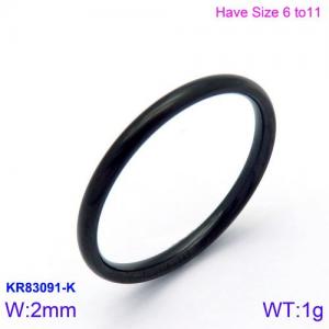 Stainless Steel Black-plating Ring - KR83091-K