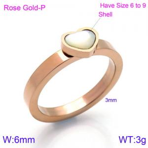 Stainless Steel Rose Gold-plating Ring - KR86179-K