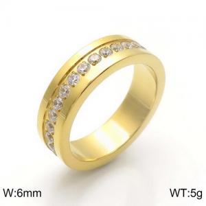 Stainless Steel Stone&Crystal Ring - KR91360-GC