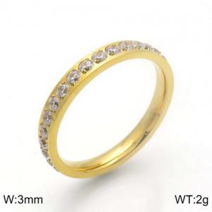 Stainless Steel Stone&Crystal Ring - KR91365-GC