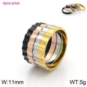 Stainless Steel Rose Gold-plating Ring - KR91545-GC