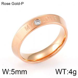 Stainless Steel Stone&Crystal Ring - KR91692-GC