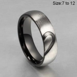 Stainless Steel Black-plating Ring - KR91844-WGSF
