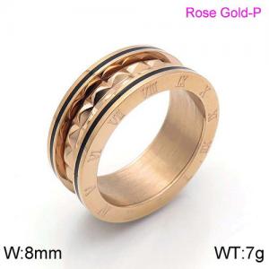 Stainless Steel Rose Gold-plating Ring - KR92030-GC