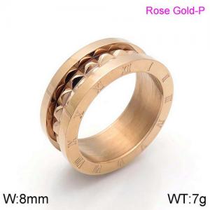 Stainless Steel Rose Gold-plating Ring - KR92033-GC