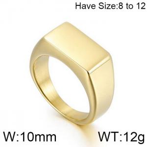 Stainless Steel Gold-plating Ring - KR92053-WGJS