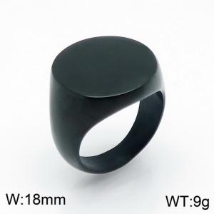 Stainless Steel Black-plating Ring - KR92448-K