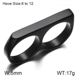 Stainless Steel Black-plating Ring - KR92453-WGMJ