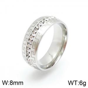 Stainless Steel Stone&Crystal Ring - KR92494-YY