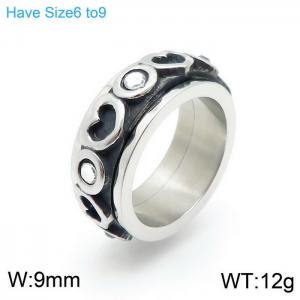Stainless Steel Stone&Crystal Ring - KR92897-K
