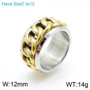 Stainless Steel Gold-plating Ring - KR92898-K