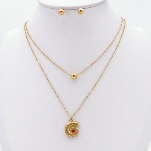 Stainless steel necklace earring two-piece set suitable for women's daily wear - KS229924-TJG