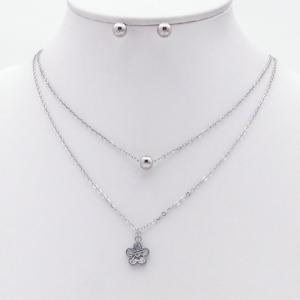 Stainless steel necklace earring two-piece set suitable for women's daily wear - KS229962-TJG