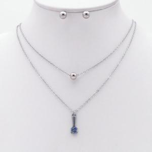 Stainless steel necklace earring two-piece set suitable for women's daily wear - KS229968-TJG