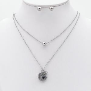 Stainless steel necklace earring two-piece set suitable for women's daily wear - KS229969-TJG