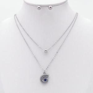 Stainless steel necklace earring two-piece set suitable for women's daily wear - KS229972-TJG