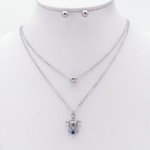 Stainless steel necklace earring two-piece set suitable for women's daily wear - KS229976-TJG