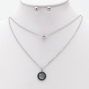 Stainless steel necklace earring two-piece set suitable for women's daily wear - KS229979-TJG