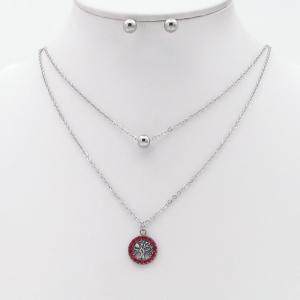 Stainless steel necklace earring two-piece set suitable for women's daily wear - KS229981-TJG