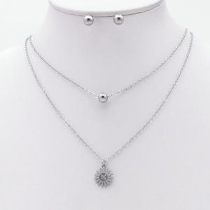 Stainless steel necklace earring two-piece set suitable for women's daily wear - KS229985-TJG