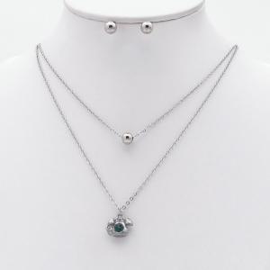 Stainless steel necklace earring two-piece set suitable for women's daily wear - KS229987-TJG