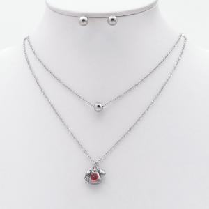 Stainless steel necklace earring two-piece set suitable for women's daily wear - KS229988-TJG