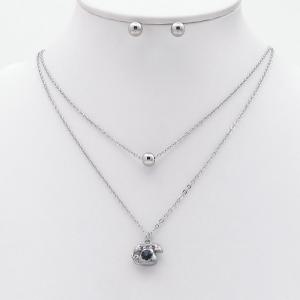 Stainless steel necklace earring two-piece set suitable for women's daily wear - KS229989-TJG