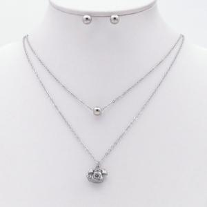 Stainless steel necklace earring two-piece set suitable for women's daily wear - KS229990-TJG