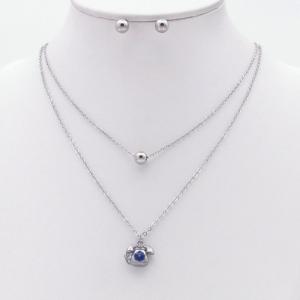 Stainless steel necklace earring two-piece set suitable for women's daily wear - KS229991-TJG