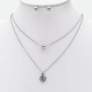 Stainless steel necklace earring two-piece set suitable for women's daily wear - KS230005-TJG