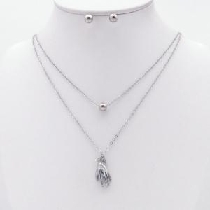 Stainless steel necklace earring two-piece set suitable for women's daily wear - KS230016-TJG