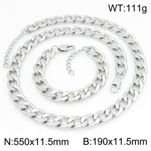 Stainless steel NK chain bracelet necklace set suitable for daily jewelry wear - KS232056-ZJZL