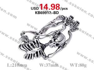 Factory Directly Sale High Quality Skull Bangle for Men Jewelry - KB69917-BD