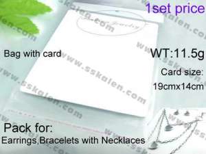 Bag with Card for Earings,Braclets with Necklcces-1set price - KPS274-K