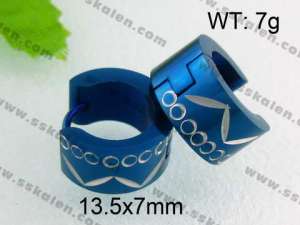 Stainless Steel Blue-plating Earring - KE40583-YX