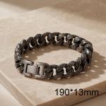 Personalized Grass Pattern Bracelet Thick Hip Hop Style Male Dominance Bracelet - KB112528-BD-190