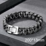 Personalized Grass Pattern Bracelet Thick Hip Hop Style Male Dominance Bracelet - KB112528-BD-200