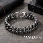 Personalized Grass Pattern Bracelet Thick Hip Hop Style Male Dominance Bracelet - KB112528-BD-230