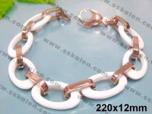 Stainless steel with Ceramic Bracelet - KB25138-W