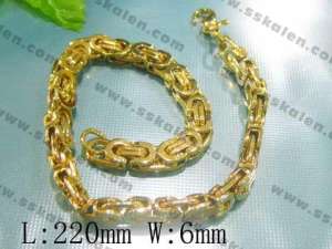 Stainless Steel Gold-plating Bracelet - KB27052-H