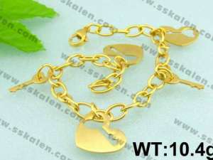 Stainless Steel Gold-plating Bracelet - KB29583-H