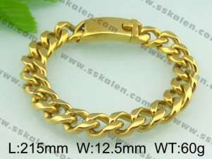 Stainless Steel Gold-plating Bracelet  - KB31889-D