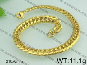 Stainless Steel Gold-plating Bracelet  - KB32008-T
