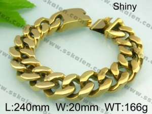 Stainless Steel Gold-plating Bracelet  - KB33467-D