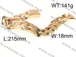 Stainless Steel Gold-plating Bracelet  - KB46723-D