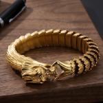 Dragon scale pattern domineering men's bracelet, retro stainless steel keel Gold-plating Bracelet - KB136663-KJX-210