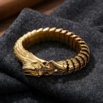 Dragon scale pattern domineering men's bracelet, retro stainless steel keel Gold-plating Bracelet - KB136663-KJX-220