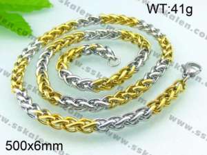 SS Gold-Plating Necklace - KN11522-D