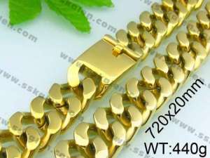  SS Gold-Plating Necklace  - KN11857-D